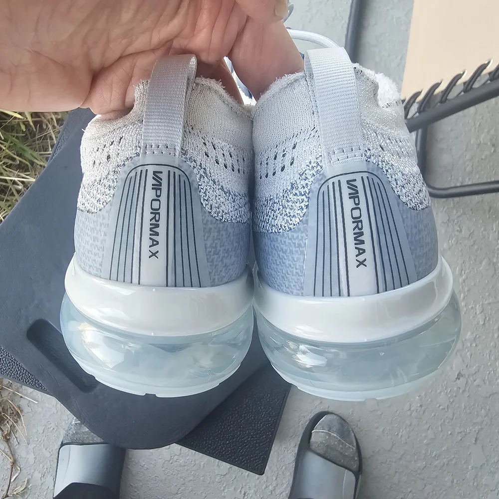 Size 10.5 - Nike Air VaporMax 2023 Flyknit Pure Platinum Court Blue (No Box) - Picture 6 of 10